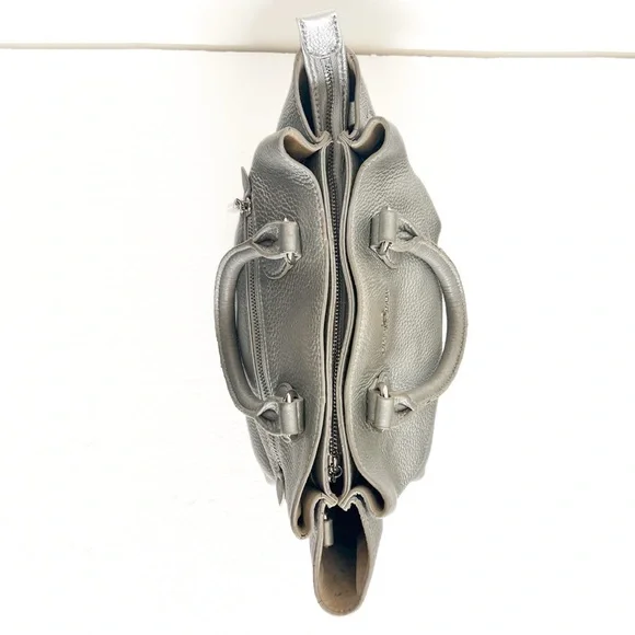 Celine Dion silver pebbled leather “Adagio” purse satchel cross body strap - Picture 4 of 16